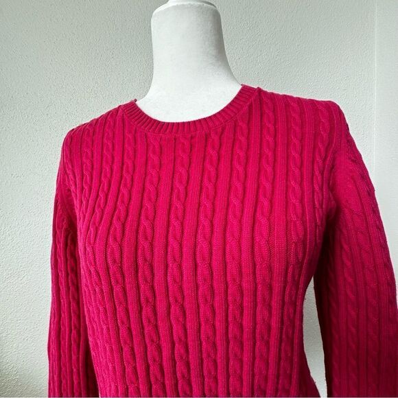 C Wonder Pink Pullover Sweater Cable Knit Long Sleeve SZ L - Picture 3 of 12